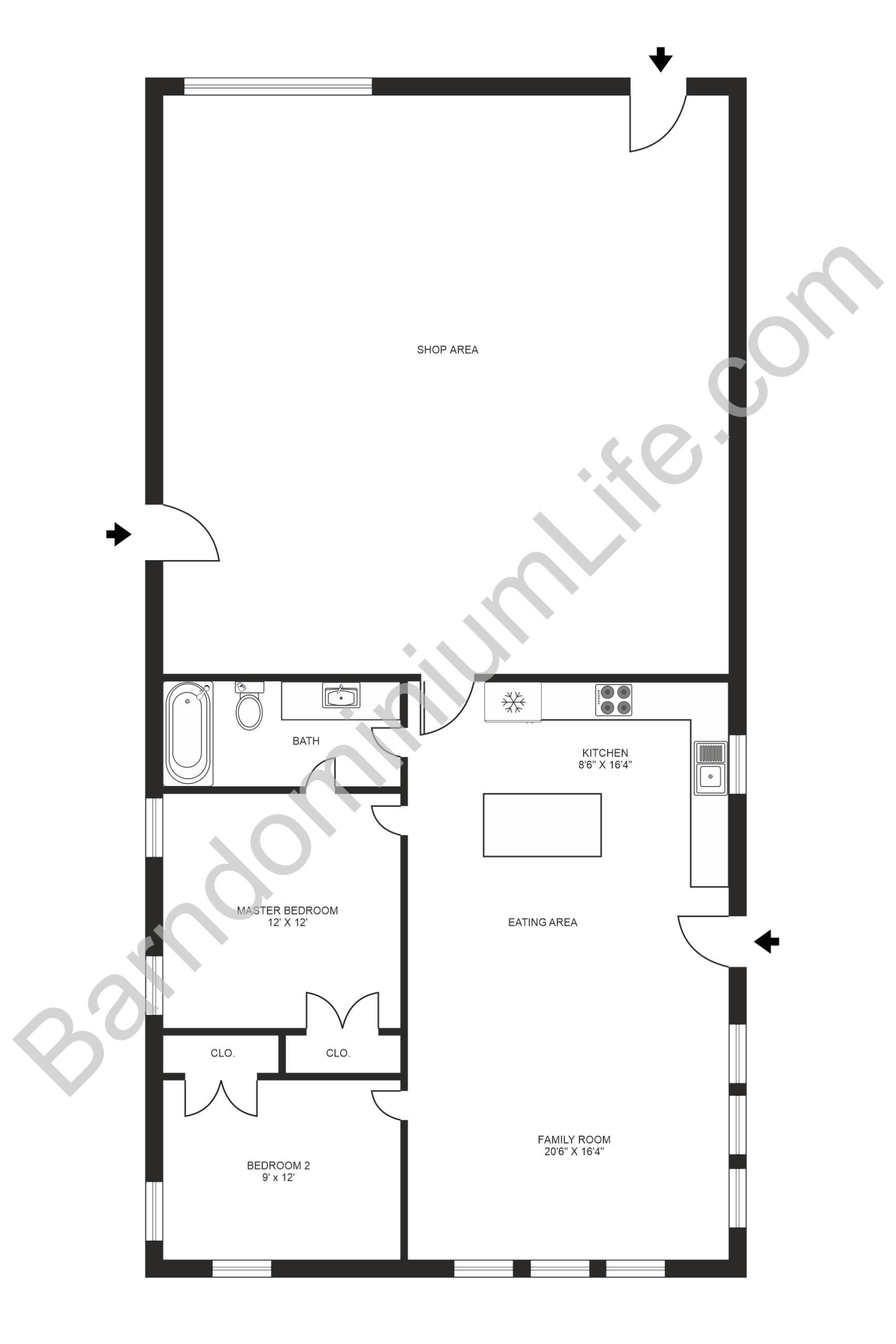 shop plans with living quarters