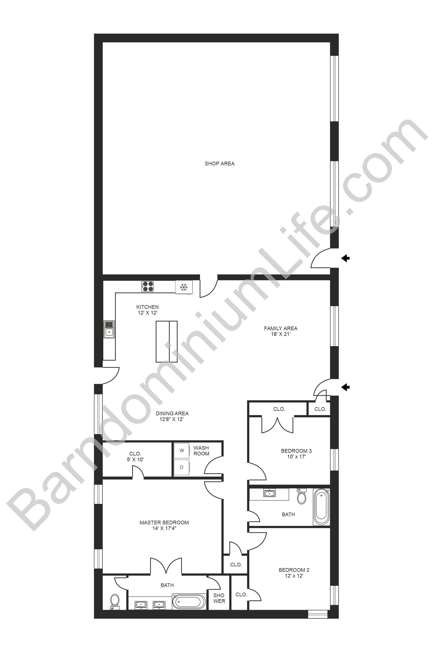 shop plans with living quarters