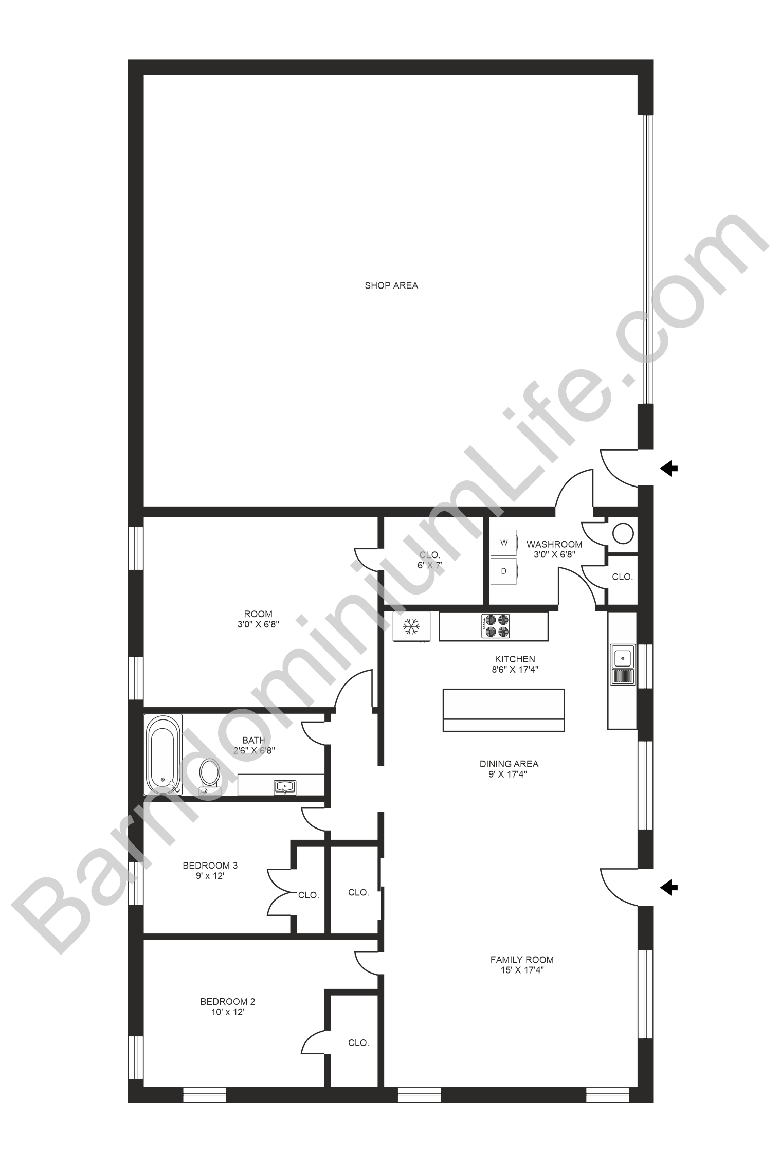 shop plans with living quarters