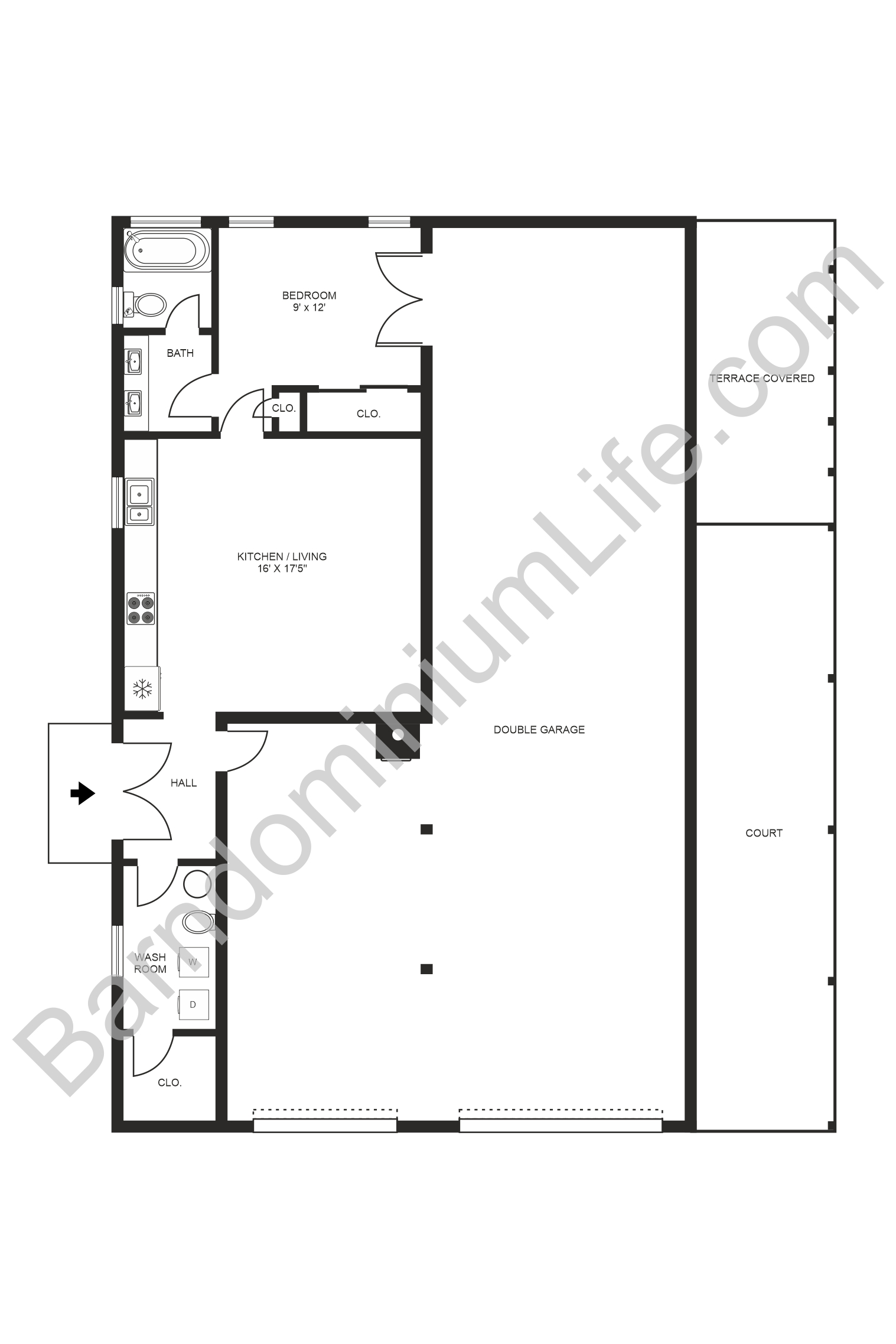 barndominium floor plan with shop