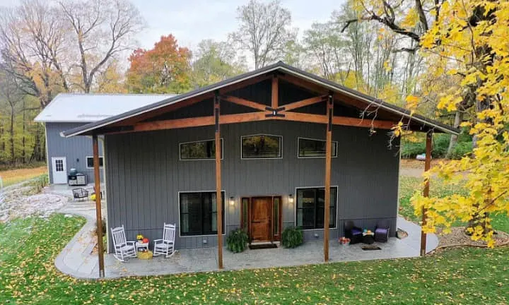 barndominium with loft - front porch