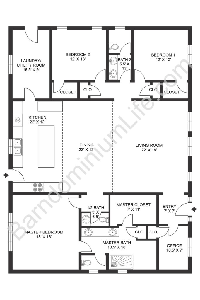 Inspiring Open Concept Barndominium Floor Plans