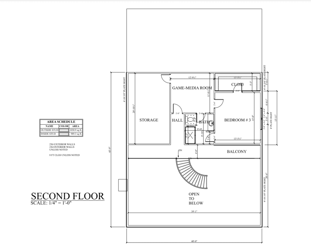 PL-63002 Graham Barndominium Second Floor Plan
