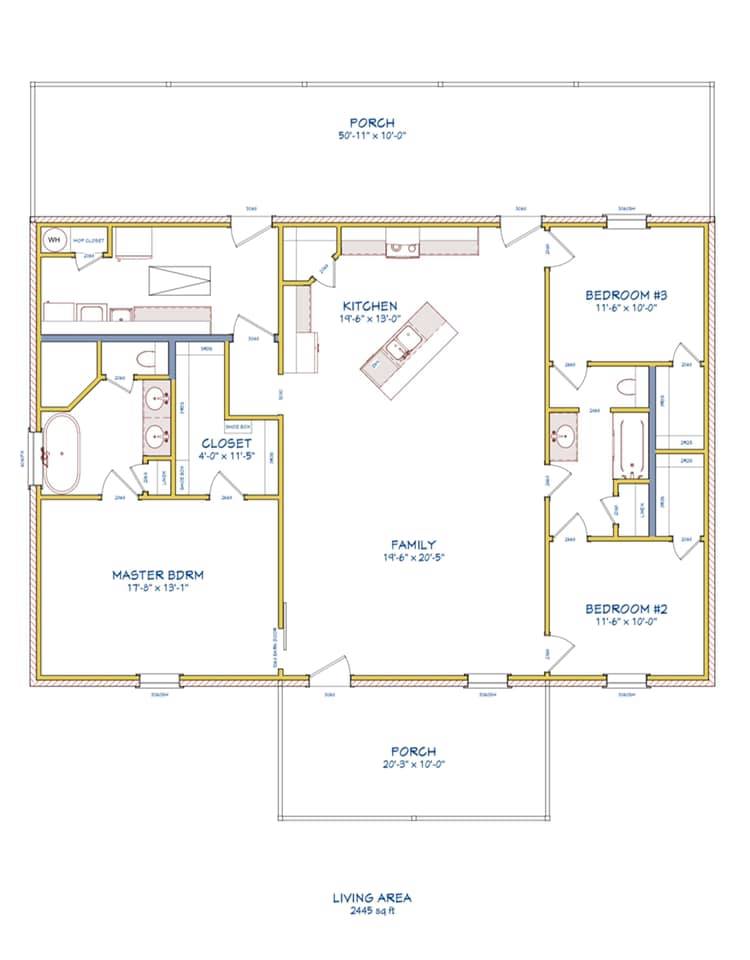 2 Bedroom House Plans Open Floor Plan