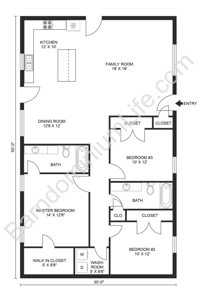 Stunning 3 Bedroom Barndominium Floor Plans