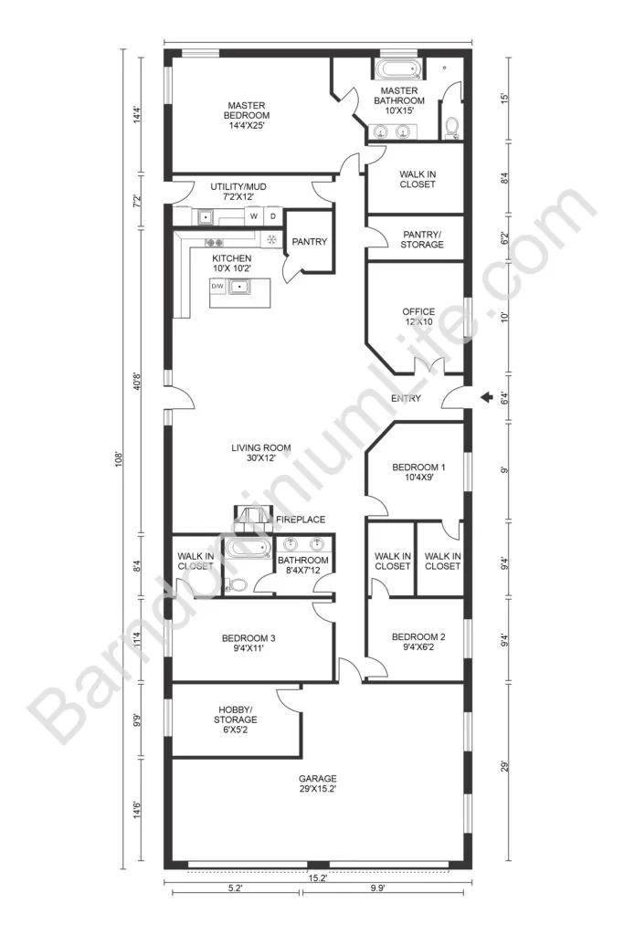 barndominium floor plans with garage and extra storage