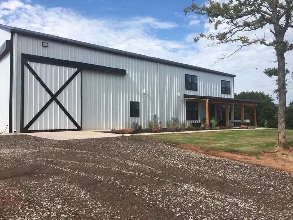 Black and White Oklahoma Barndominium