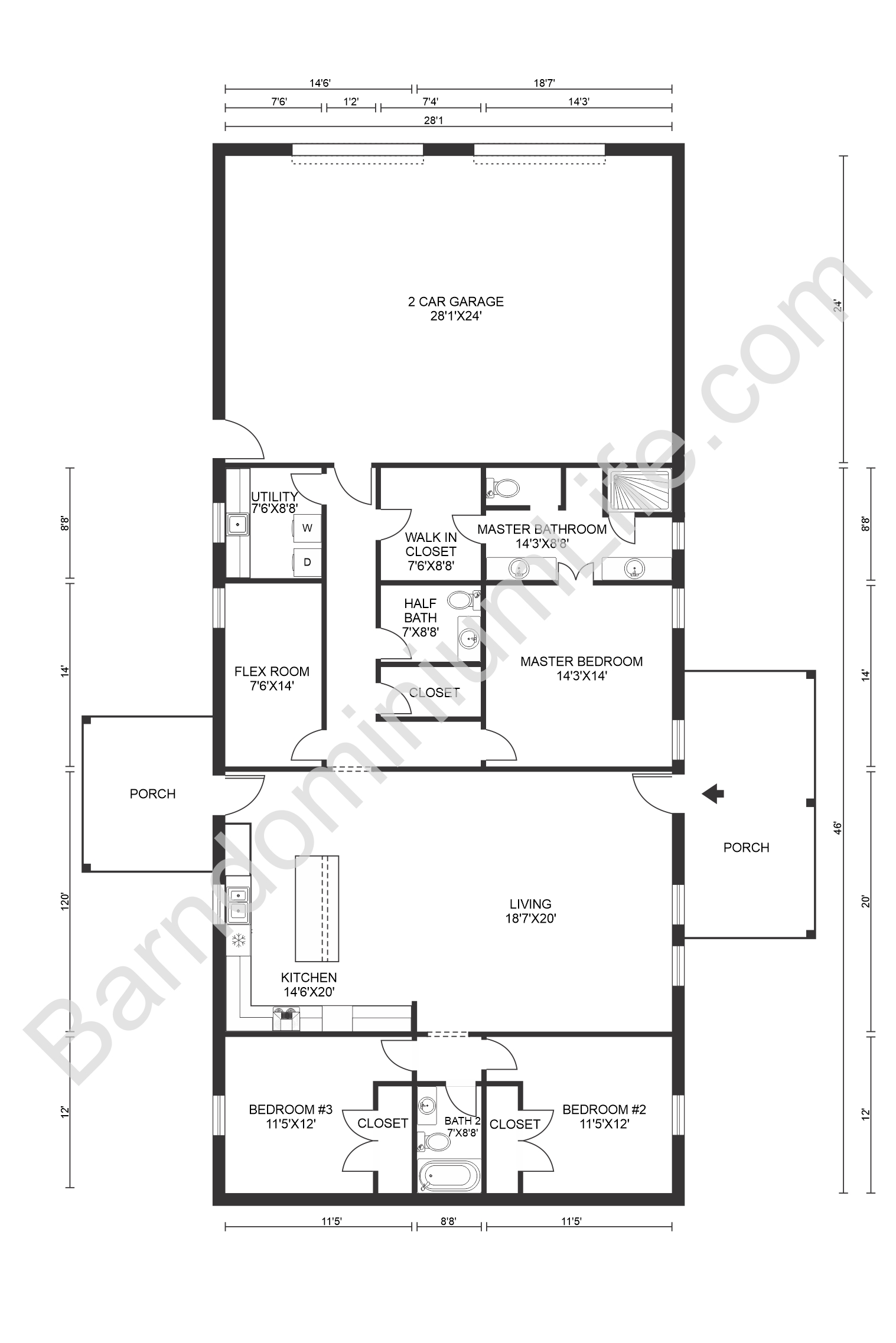 Barndominium Style Garage Plans & Garage Apartment Plans