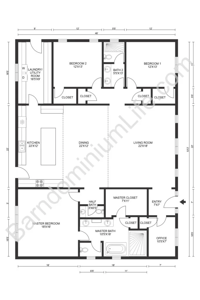 texas barndominium floor plans big master bedroom