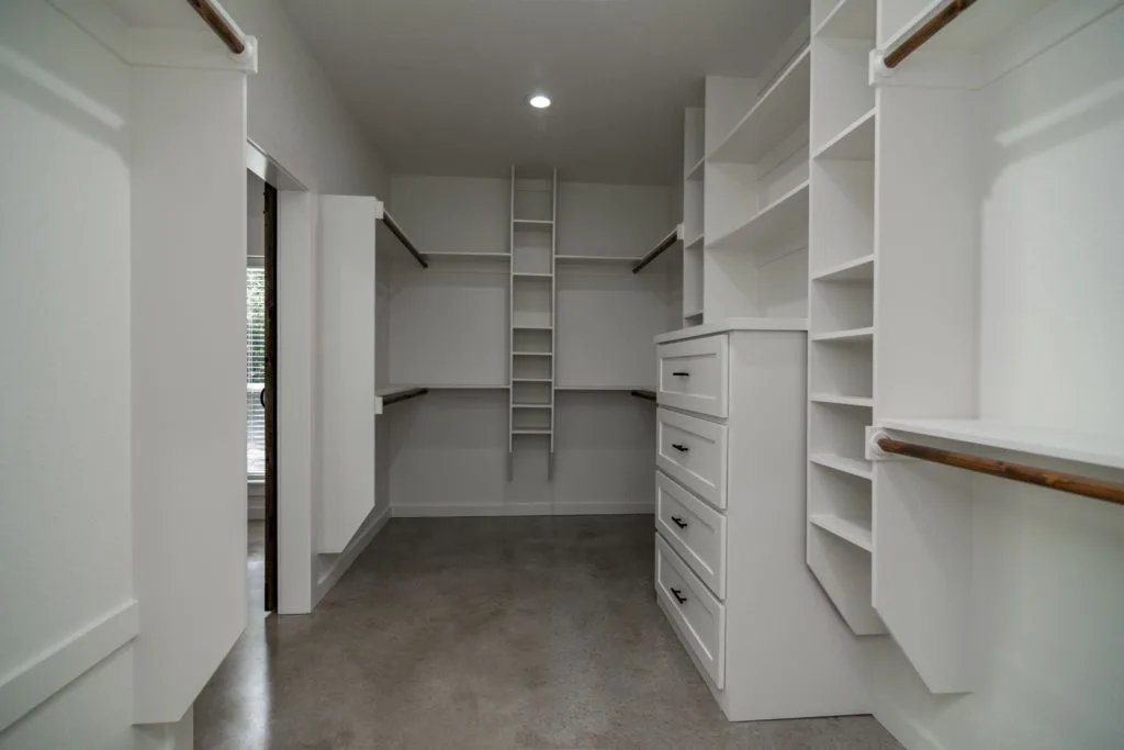 Texas Barndominium master closet