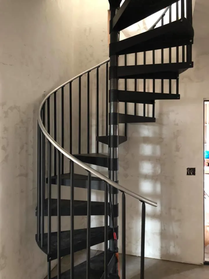 Oklahoma City Barndominium spiral stairs