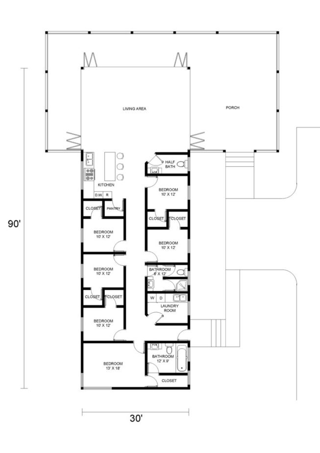 6 Bedroom Barndominium Floor Plans