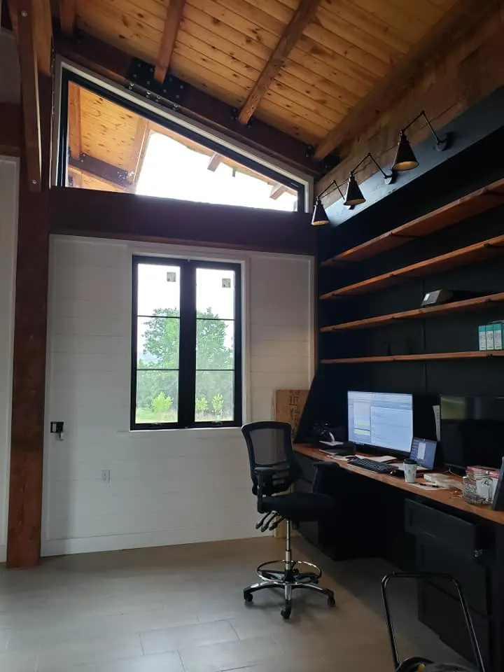 Office and library in a barndominium in Arkansas