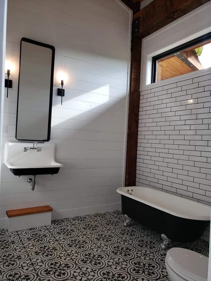 Beautiful bathroom in a barndominium in Arkansas