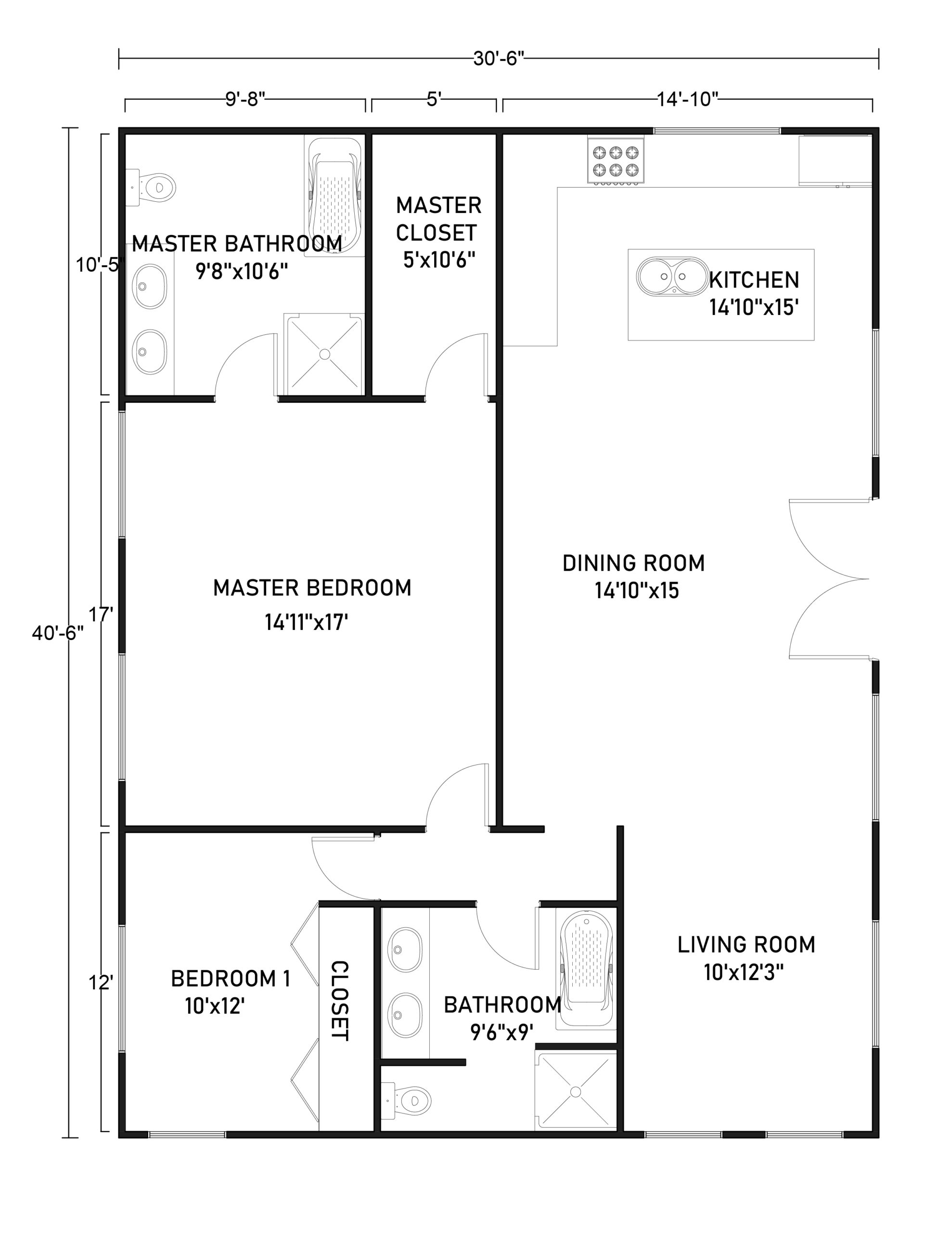 30x40 Barndominium Floor Plans for Small Family