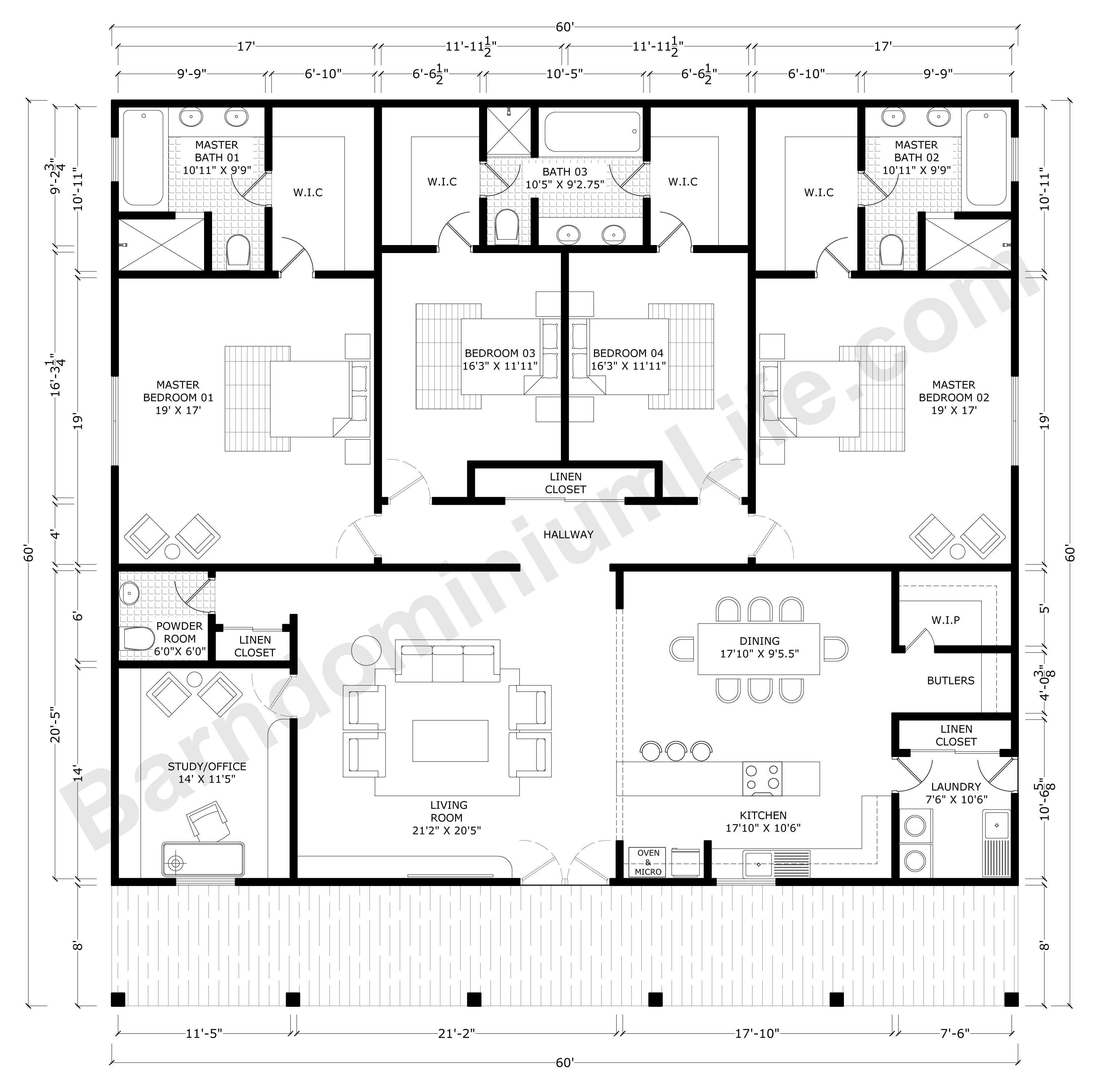 4 Bedroom Barndominium Floor Plans