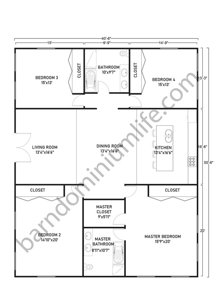 40x50 Barndominium Floor Plans 8 Inspiring Classic and