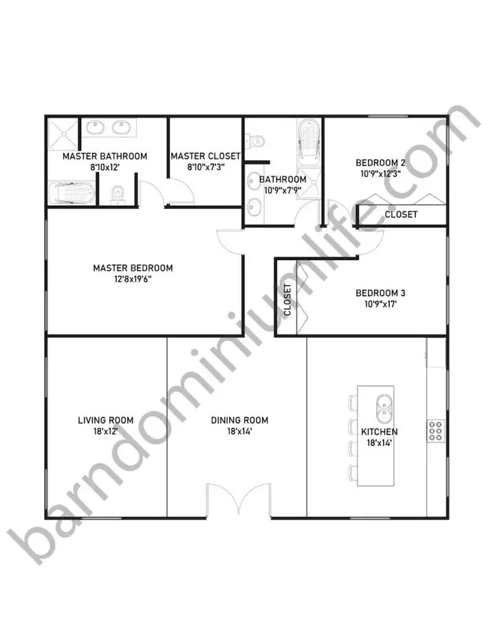 40x40 Barndominium Floor Plans for Medium Sized Families