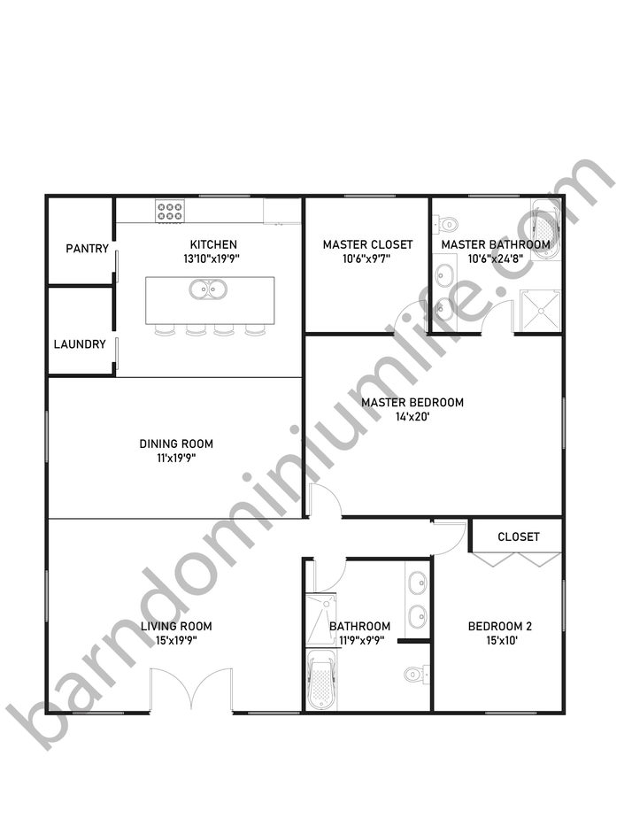 40x40 Barndominium Floor Plans for Small Families