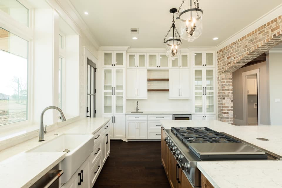 Houston Texas Barndominium Kitchen Sink, Cabinets and Stove
