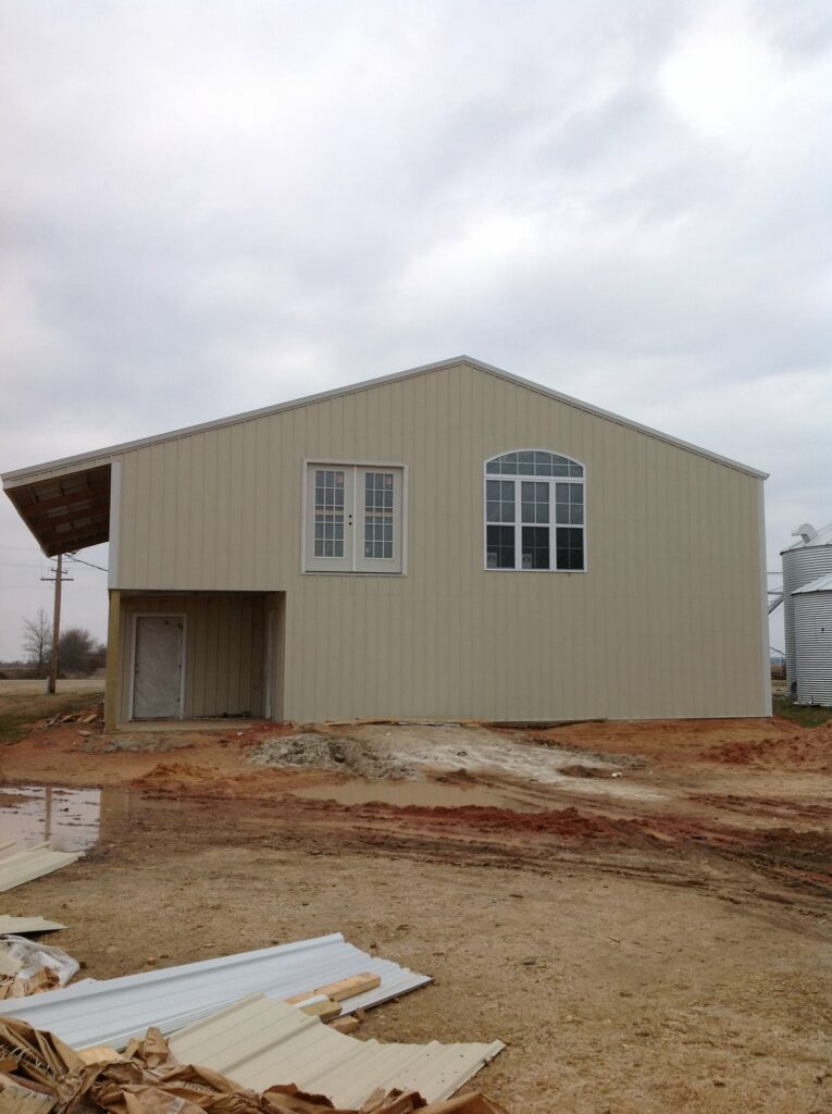 Exterior is completed and doors and windows are finished.