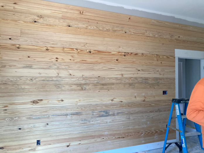 Wood accent wall