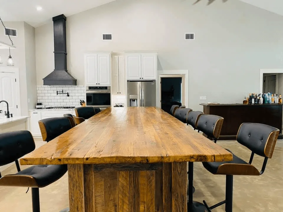 Hamilton Barndominium Long Wooden Dining Table 