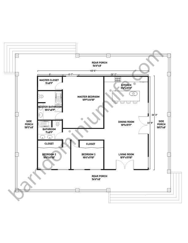 wraparound porch floor plan