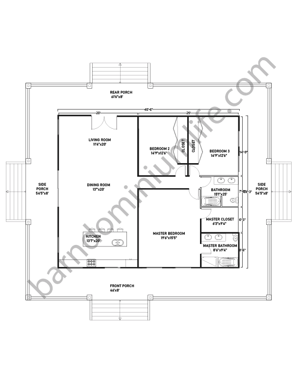 wraparound porch floor plan