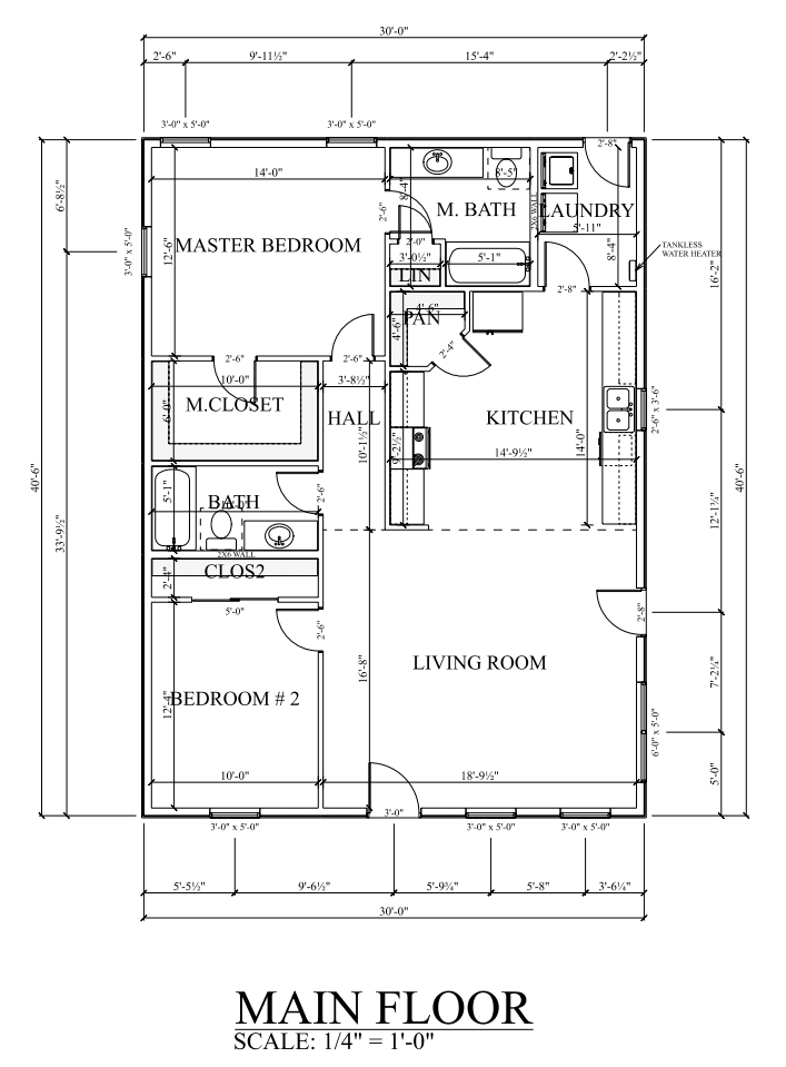 PL-60001 Coral Barndominium Floor Plan