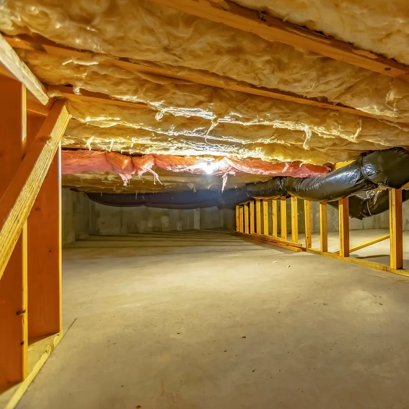 Crawl space with insulation