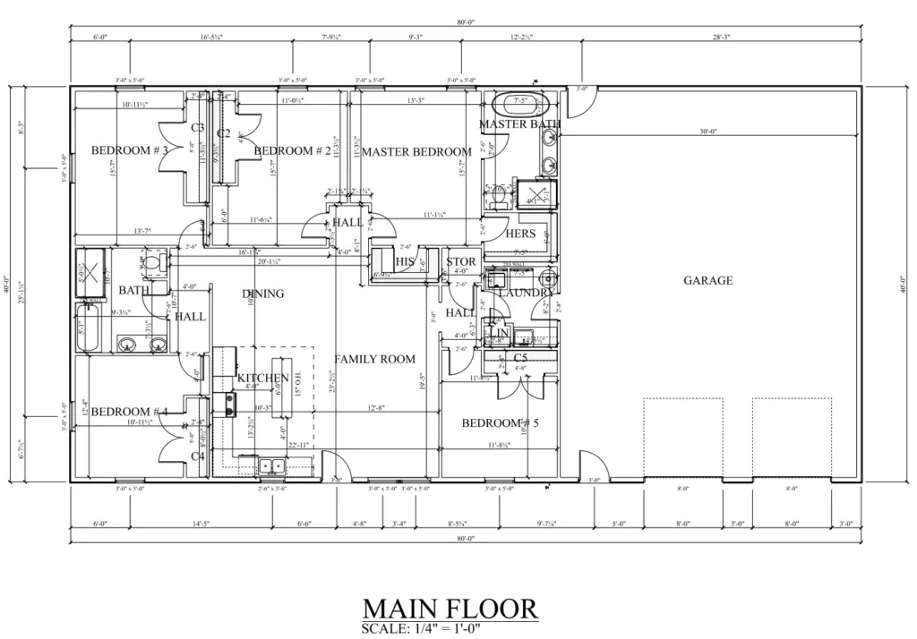 PL-61002 Penny Barndominium Floor Plan