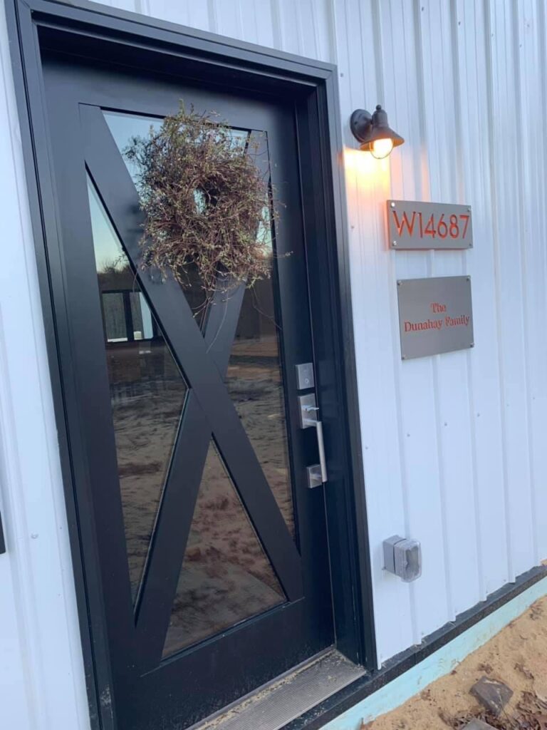 Front door with X design