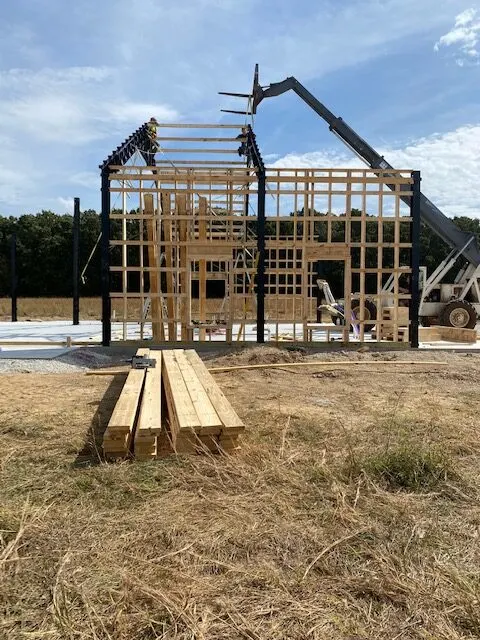 Constructing the trusses and purlins