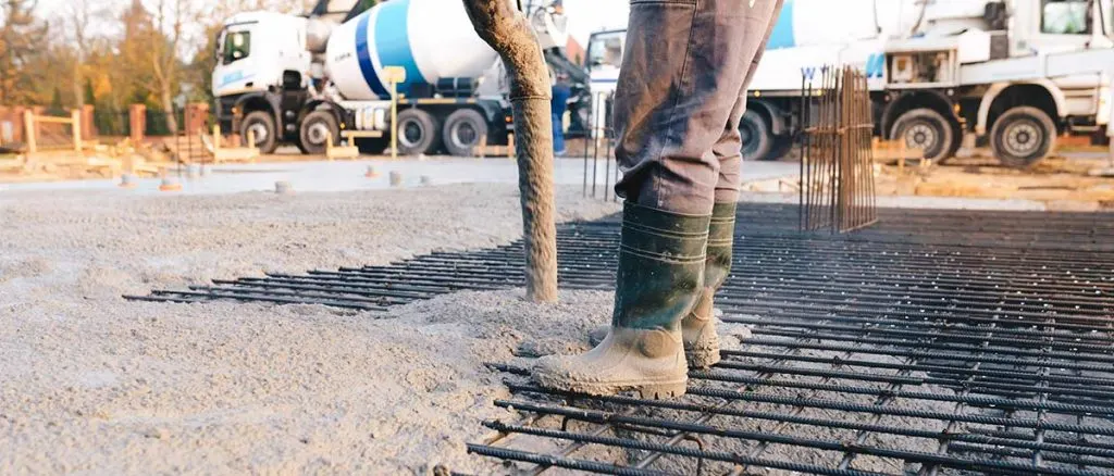 Pouring the concrete foundation