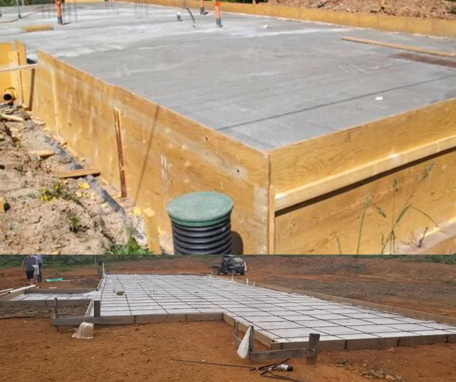 Thick concrete slab foundation vs thinner slab foundation