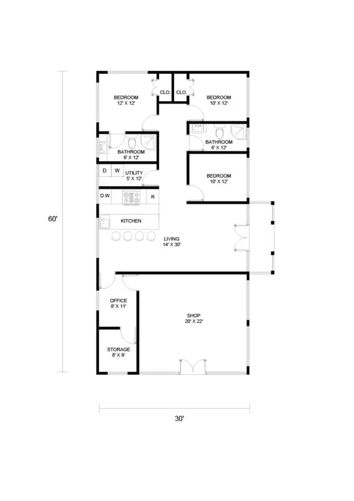 3 bedroom shouse plans