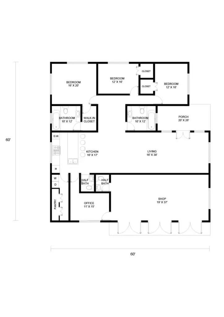 3 bedroom shouse plans