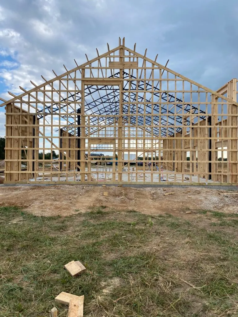 Wood framing nearly complete