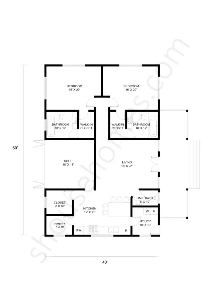 2 bedroom shop house floor plan 