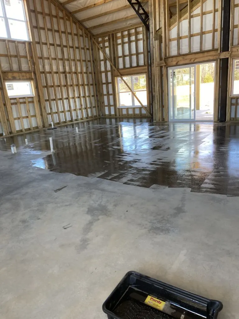 Sealing the concrete floors