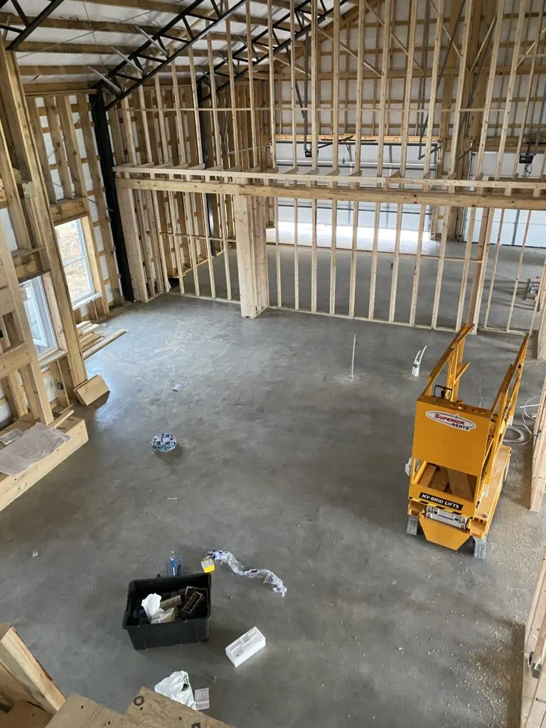 Looking down from the loft