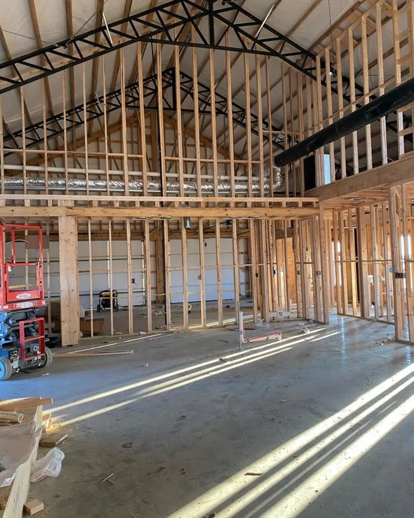 Barndominium rough in work