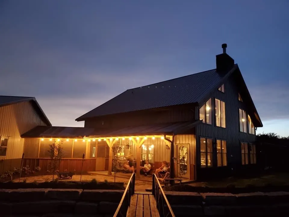 View of the porch at dawn