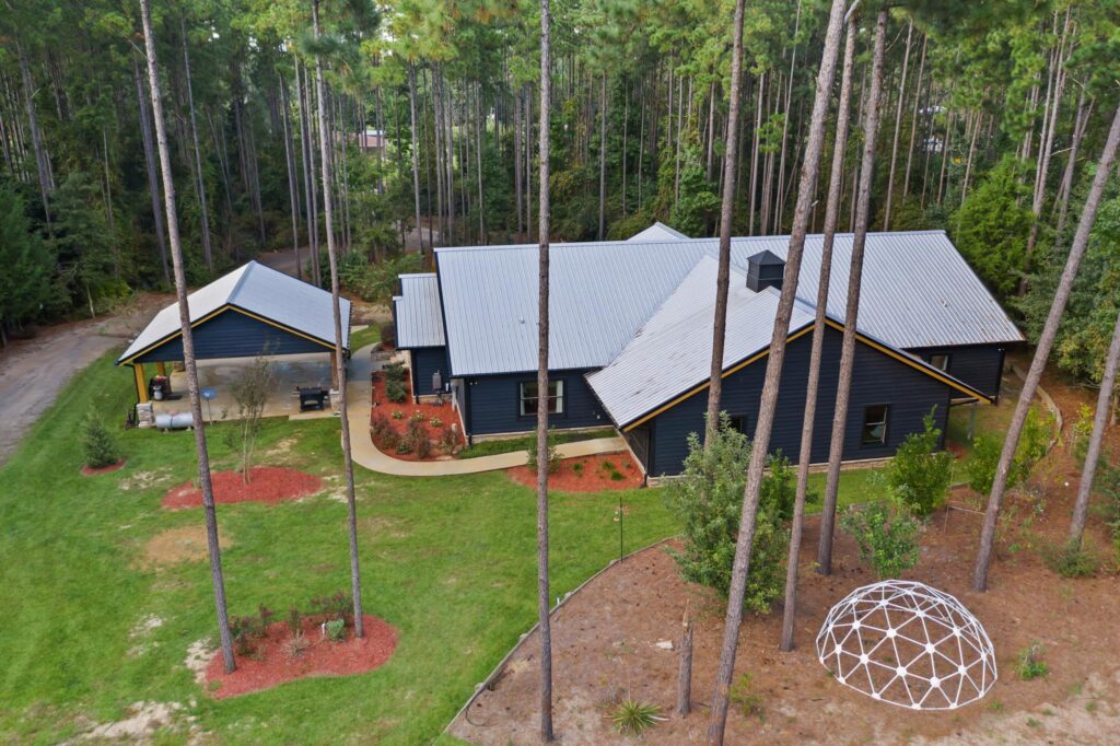 Gorgeous Forest Barndominium in Florida by Mark Odom arial view