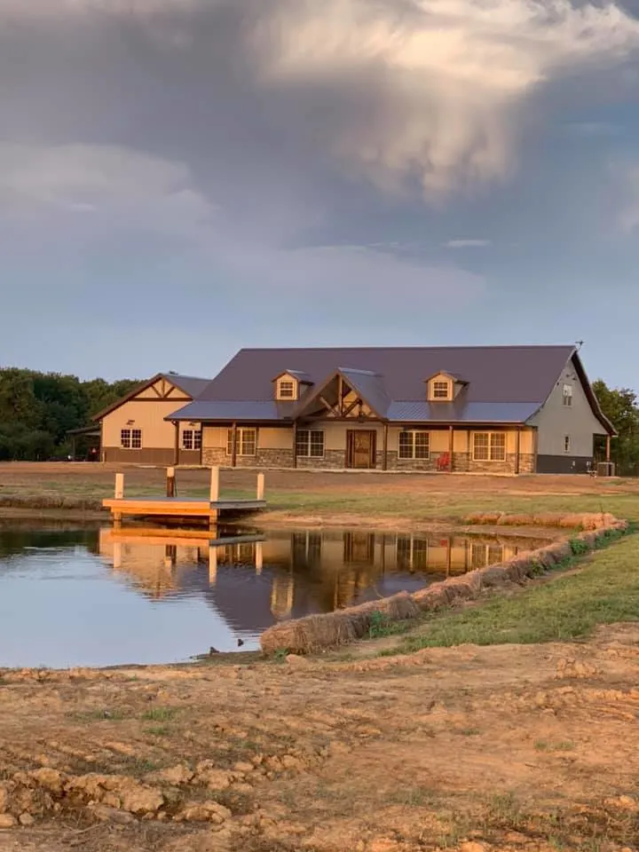 Arkansas Barndominium - Pond View