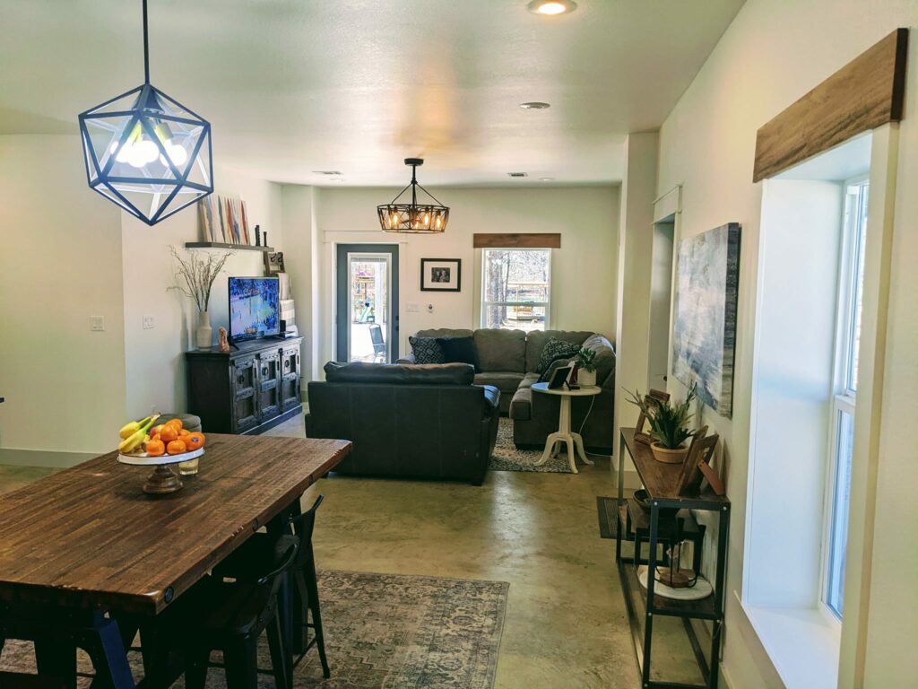 Arkansas Barndominium - Living Room from Kitchen