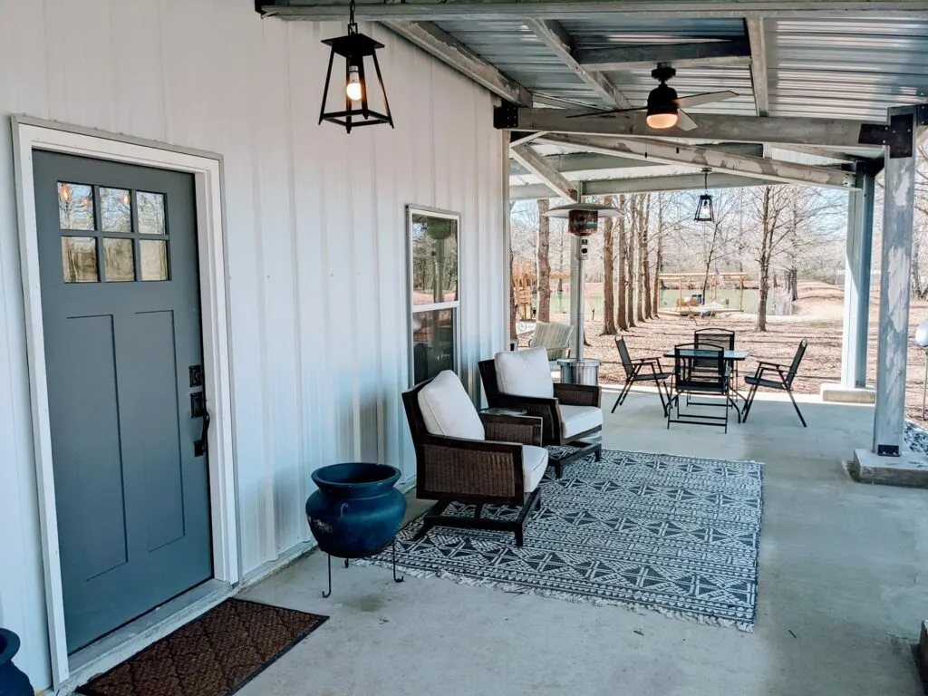 Adam Baker’s Stylish Barndo Home and Shop in Searcy Arkansas porch