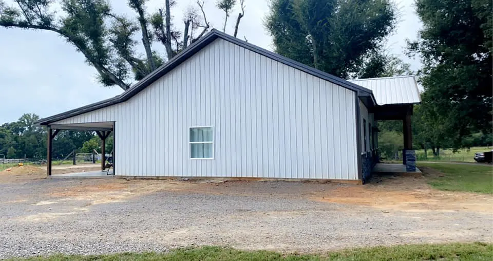 North Alabama Barndominium Exterior Side View