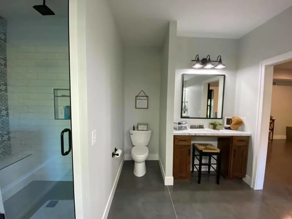 Master bathroom vanity area